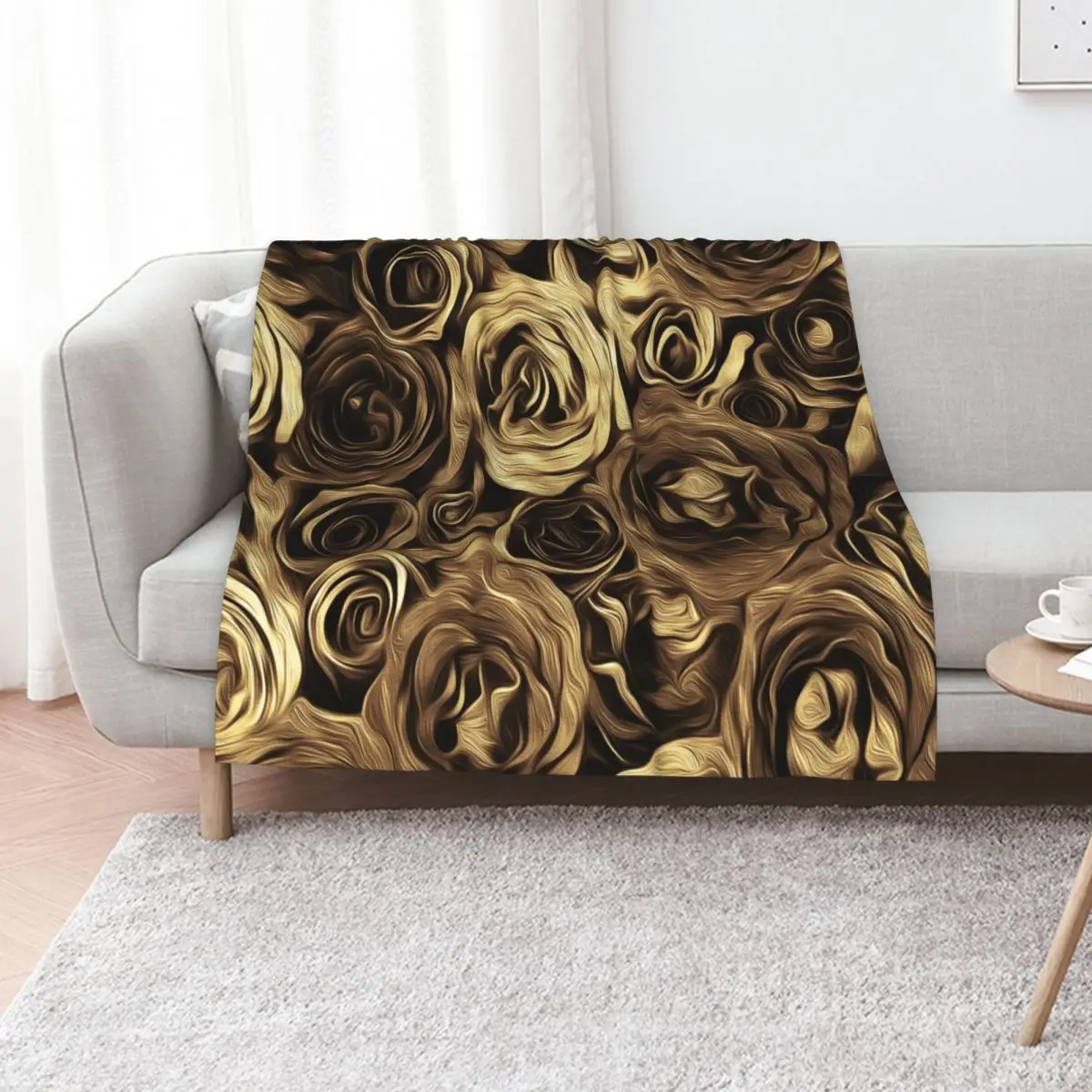 

Mustard Roses Digital Art Throw Blanket Beach cosplay anime Cute Decorative Sofa Blankets