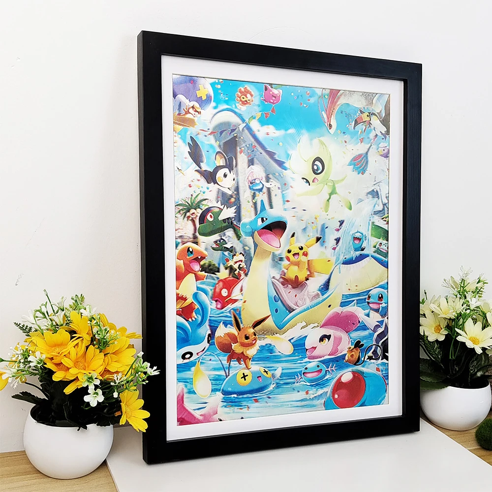 

Аниме Покемон 3D линзочный постер Gengar Lapras Eevee Come Alive с удивительными 3D-эффектами настенная художественная печать (без рамки)