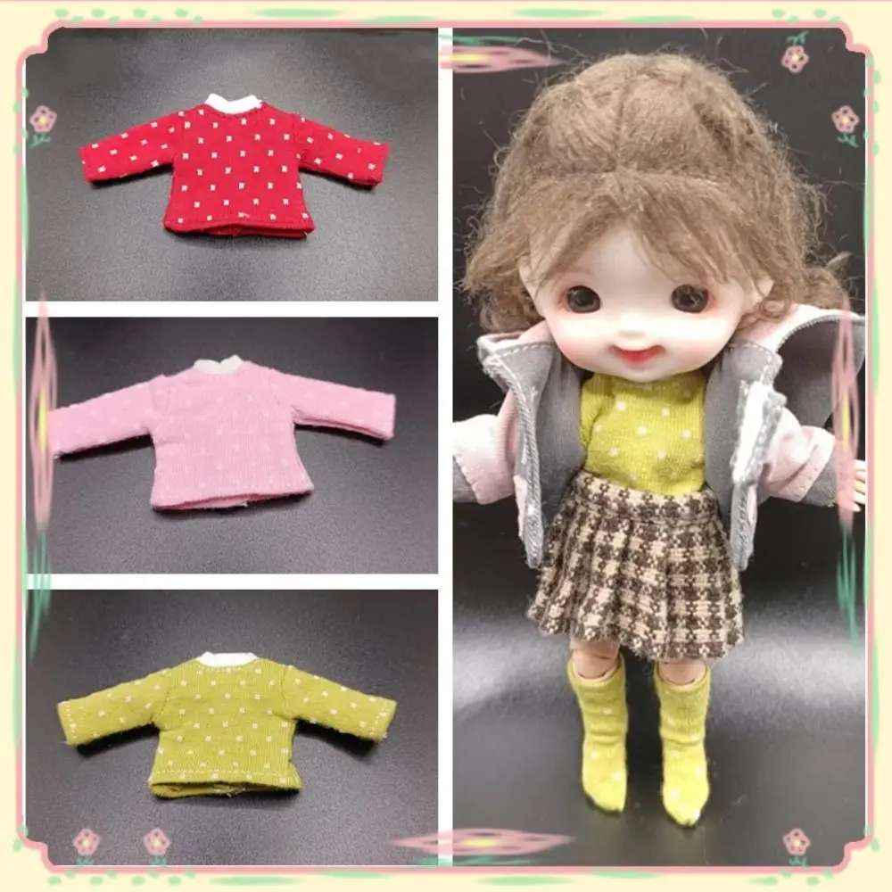 GSC YMY Suit Tops Obitsu 11 Clothes Dress Up Mini Socks Doll Dot Blouse Play House T-shirt OB11 Bottoming Shirt Kids Toys