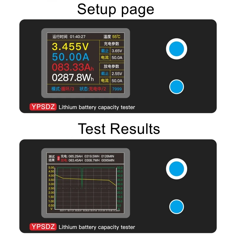 

Ternary lithium iron battery capacity tester single cell high current charge/discharge split capacity test