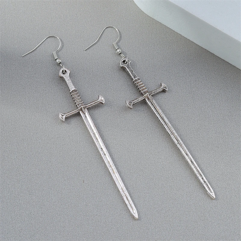 Punk Gothic Übertriebene Lange Metall Kreuz Tropfen Ohrringe für Frauen Mädchen Party Urlaub Schmuck Zubehör – Detail 6