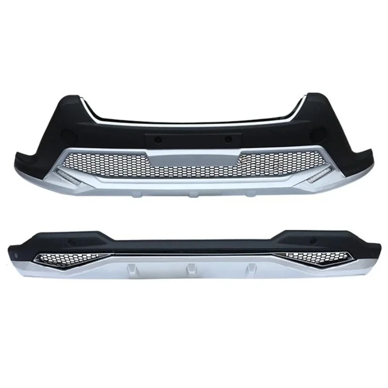 Front + Rear Bumper Protector Guard Bar For Toyota Rav4 RAV 4 2013-2015 High Quality with DRL Lights
