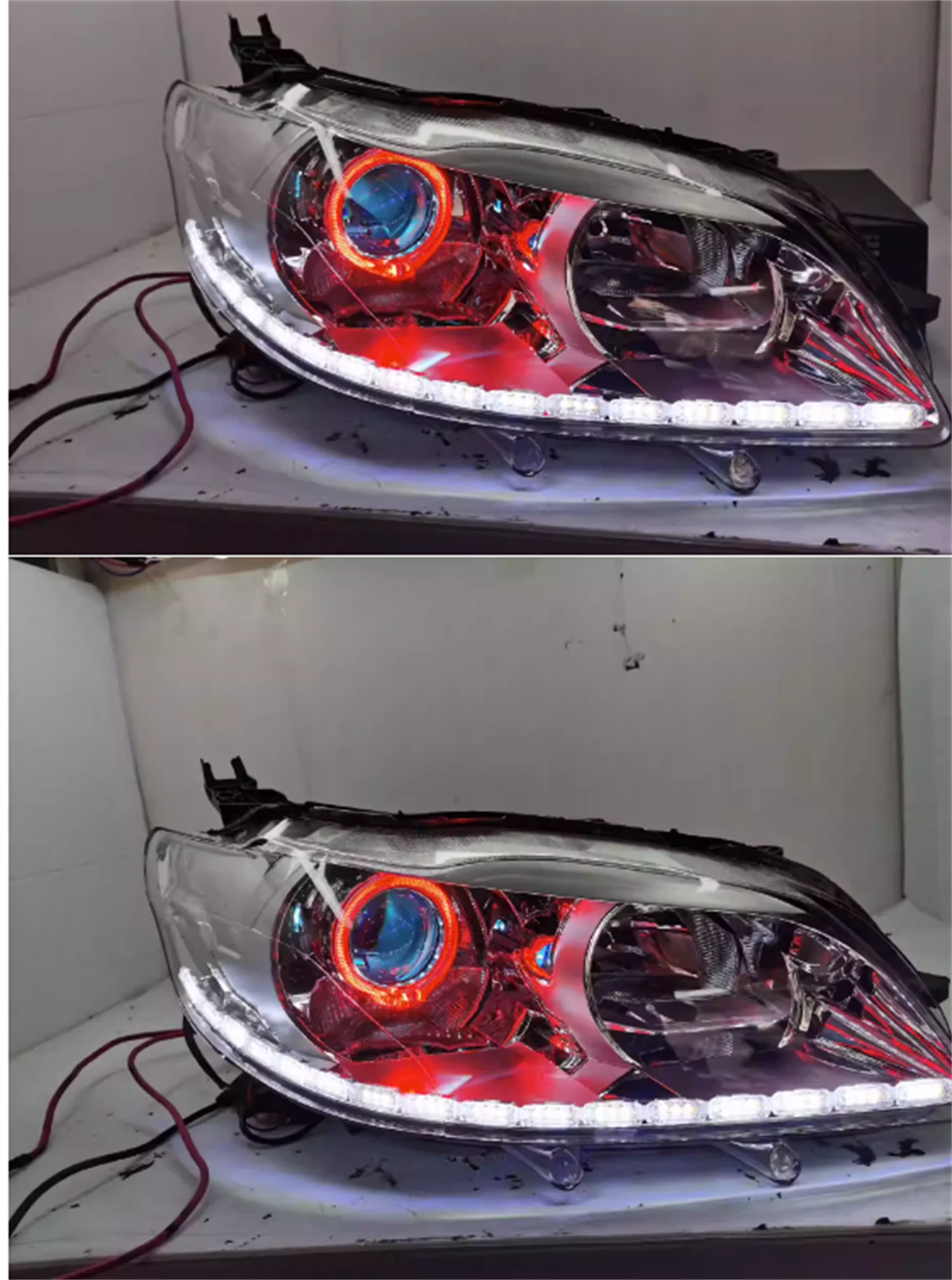 Car Led Headlight for Peugeot 301 Daytime Running DRL Angel Eyes headlamp Low High Beam