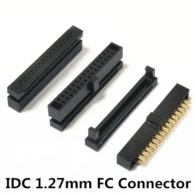 10Pcs/Lot 1.27mm Pitch IDC 6P 8 10 12 14 16 20 24 26 30 34 40 50 Pin FC Female Header Socket Cable Connector