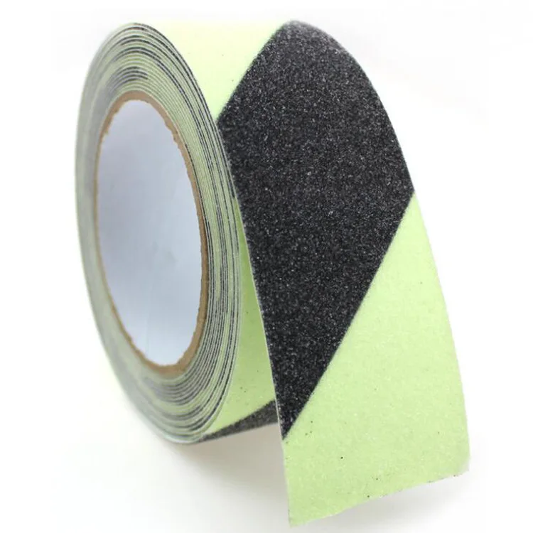 

5cm*5m Twill Anti-Slip Green Glow In The Dark Tapes Black Non-Slip Adhesive Grip Strips For Slippery Surface Stairs Steps Floor