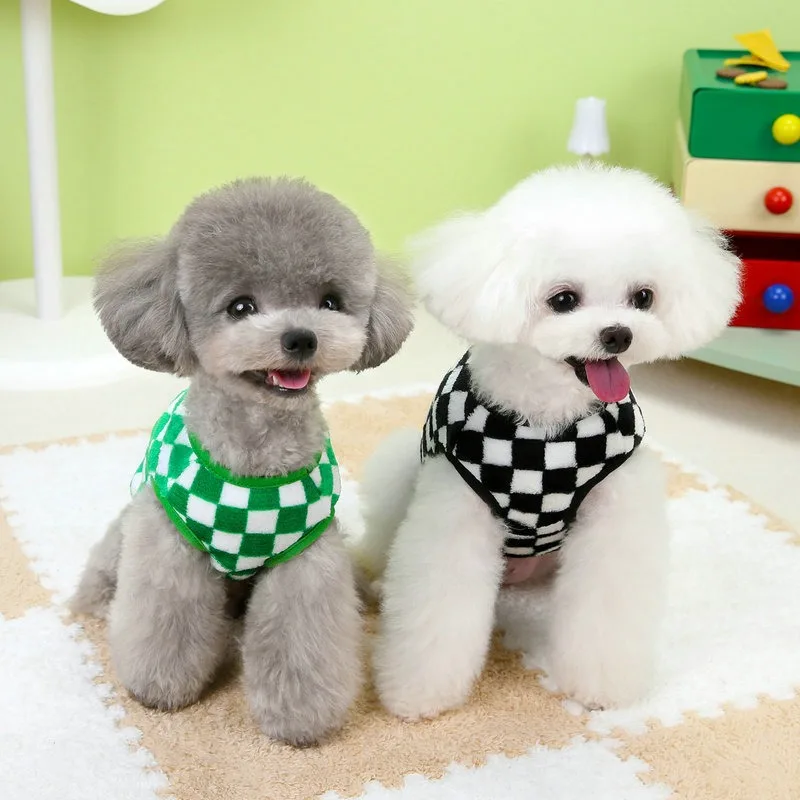 

Small Dogs Classic Plaid Clothes Autumn Pullover Bichon Pomeranian Two-legged Clothes Teddy Leashable Warm Sweatshirt