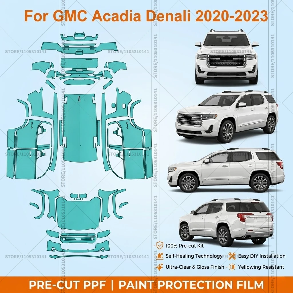 

Предварительно нарезанная прозрачная защитная пленка PPF для бампера, автомобильная прозрачная пленка для GMC Acadia Denali 2020-2023