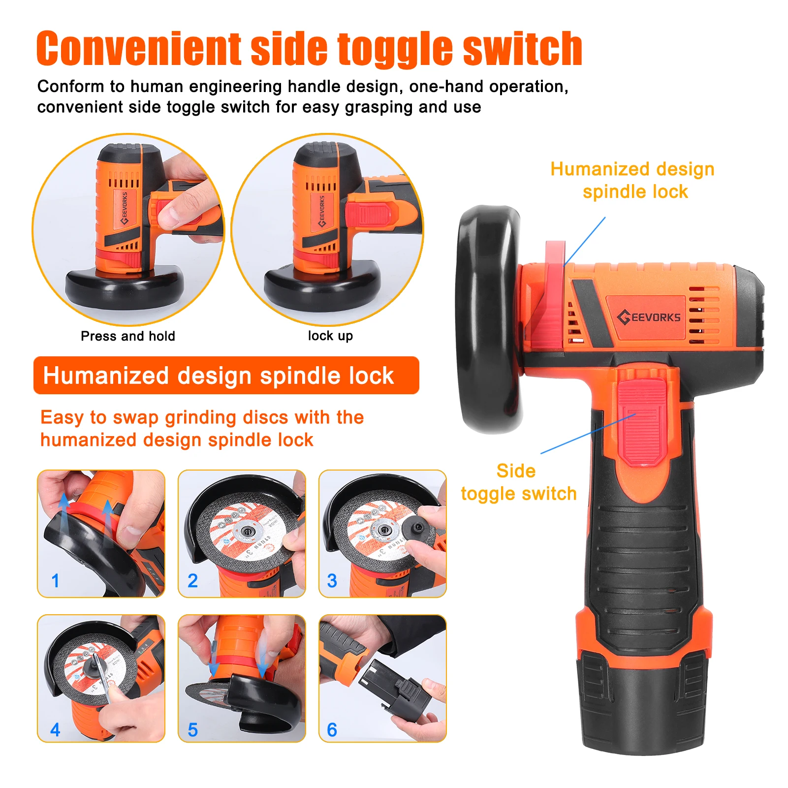 19500rpm Electric Grinding Tool Multifunctional Mini Grinder Handheld Cutter for Cutting Polishing Ceramic Tile Wood Stone Steel