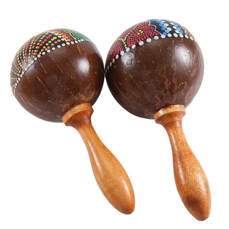 Percussion Maracas 1Pair Of Shakers Rattles Sand Hammer Percussion Instrument With Wooden Handles For Live Performances Durable