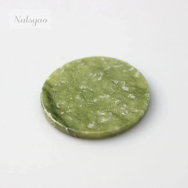 CNK Wholesale 5 pcs Round Jade Stone Eye Lash Extension Tools Glue Holder Green Jade Pallet Pad Stand Lash Glue Tray