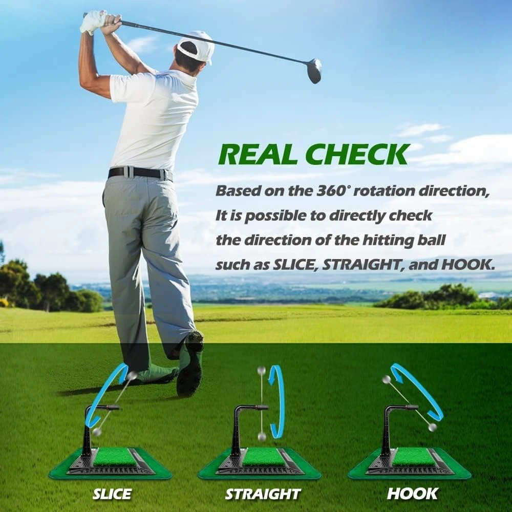 بساط تدريب جولف سوينغ مع ردود فعل حقيقية وارتفاع قابل للتعديل للتدريب على المسار