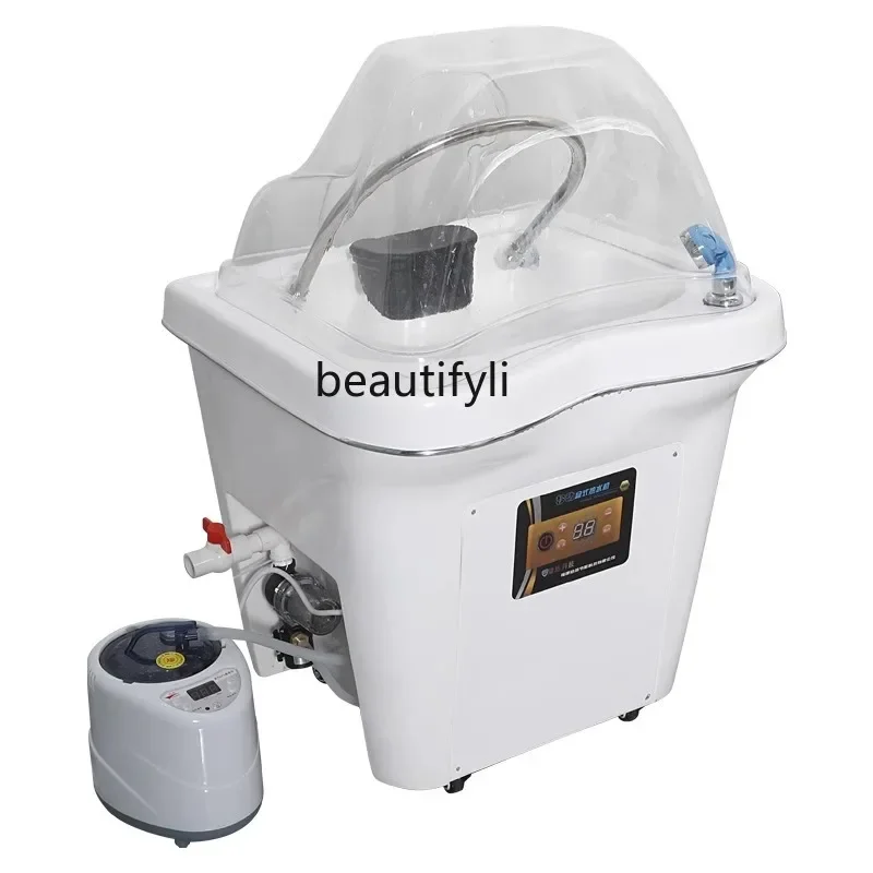 

Barber Shop Beauty Salon Shampoo Basin Movable Head Therapy Bed Belt Water Circulation Fumigation Shampoo Basin