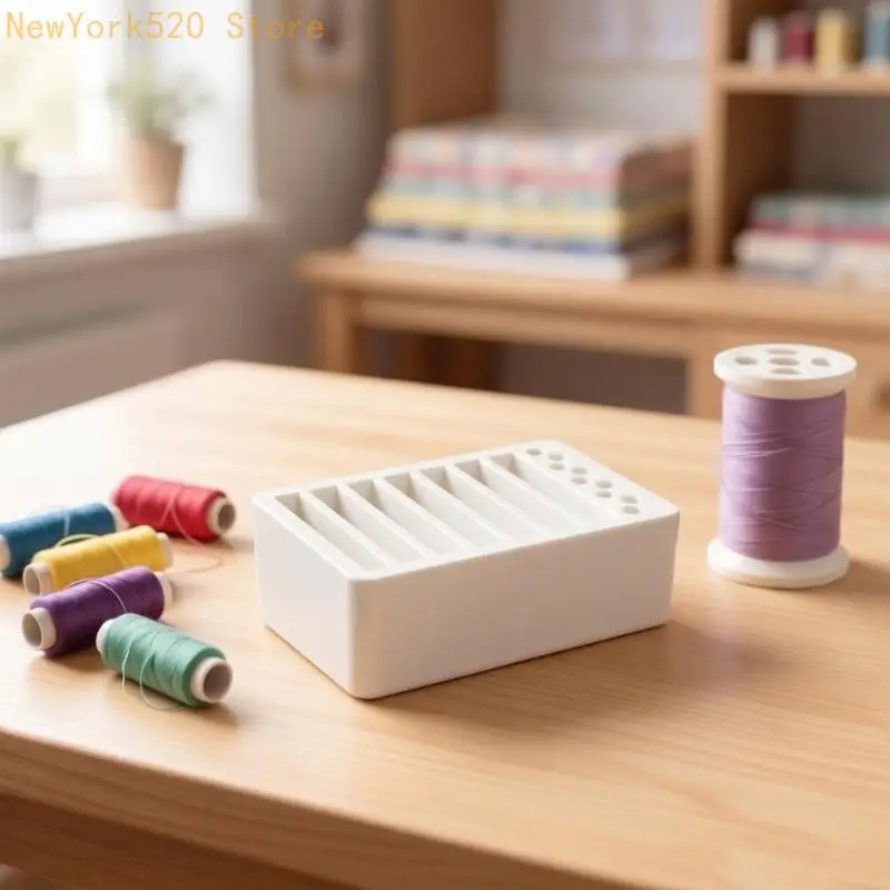 Sewing Needle Organiser with Round Hole Holder, 3D Print Storage Box for Machine Needle, Quilting Tool and Workstations Setups