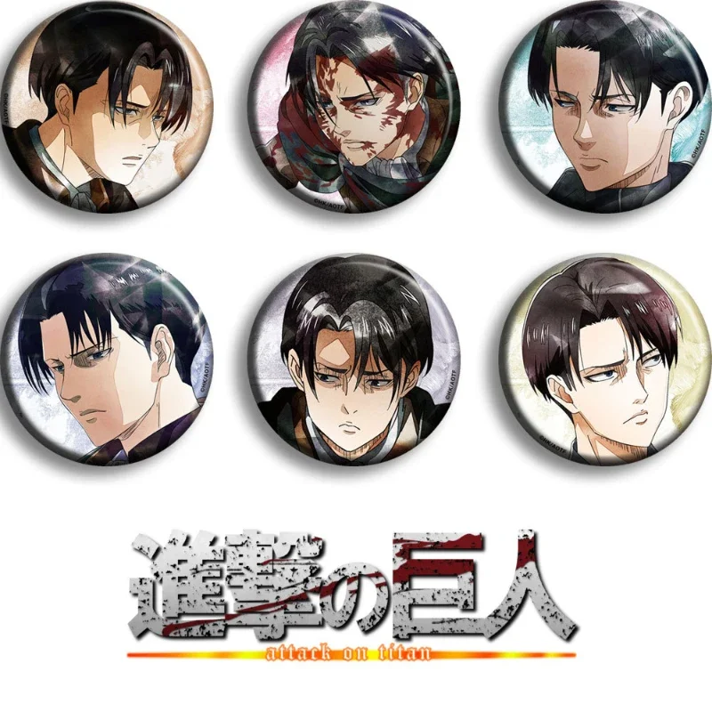 Levi Ackerman Anime Fan Peripherals Two-dimensional Tinplate Badge Anime Lapel Pins for Backpacks Clothing Accessories Brooch