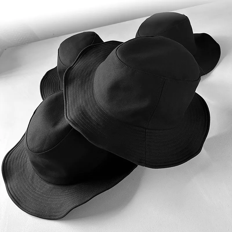 Eimerhüte für Damen und Herren, japanischer Stil, schwarze Farbe, Fischerhut, Sommer, breiter Krempe, Schutz, Sonnenhut – Detail 5