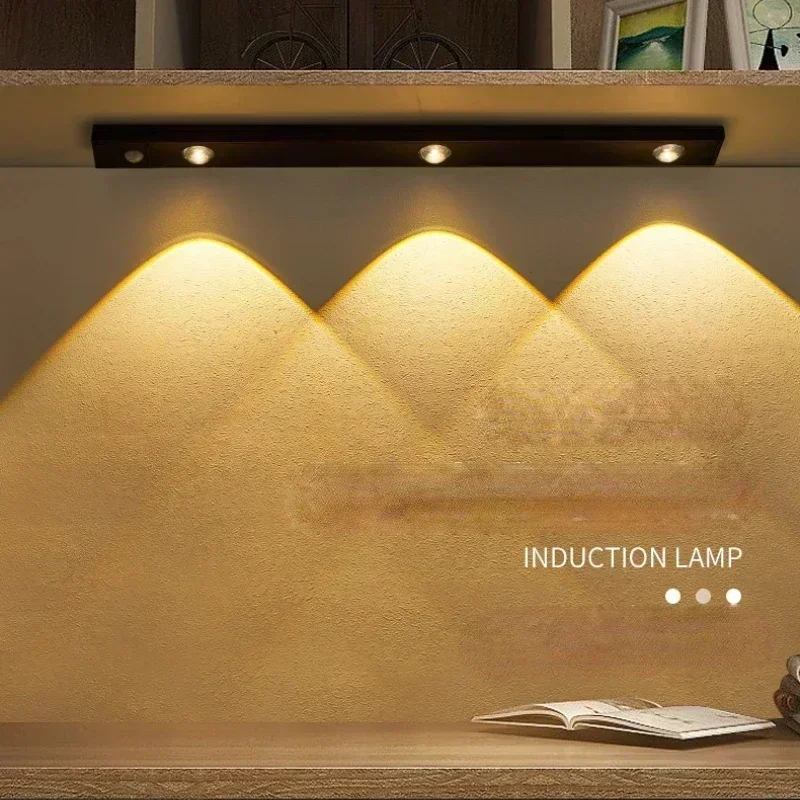 Intelligent Human Body Sensing Ultra-thin LED Cat Eye Light ChargingStrip Wardrobe Cabinet Strip Three ColorLight IntelligentLED