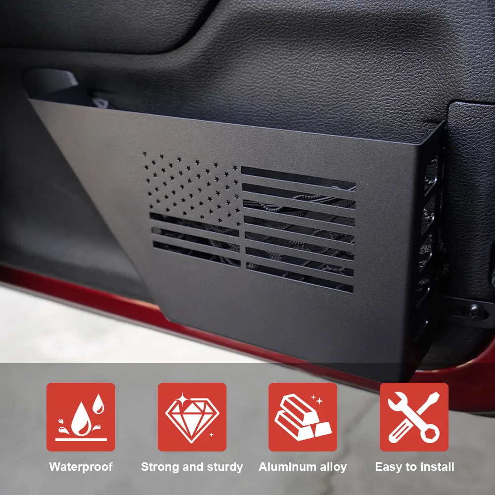 

2Pcs Metal Front Door Storage Box Rust Proof Door Side Insert Organizer Door Storage Pockets for 2007-2018 Jeep Wrangler
