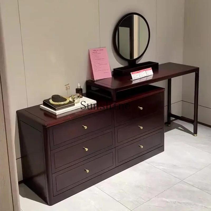 

New Chinese dresser, chest, integrated high-end master bedroom corner solid wood makeup table
