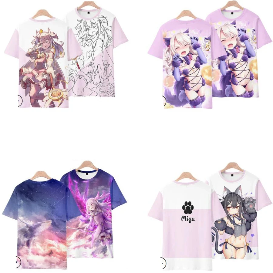 Anime Fate/kaleid Liner 3D Print T Shirt Women Men Summer Fashion Short Sleeve Funny Graphic Tshirt Streetwear Cosplay Costume