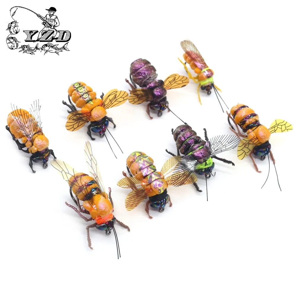 

Newly upgraded hand binding Realistic Fly fishing dry wet nymph flies, fly insect bait accessories Fishing accessories for trout