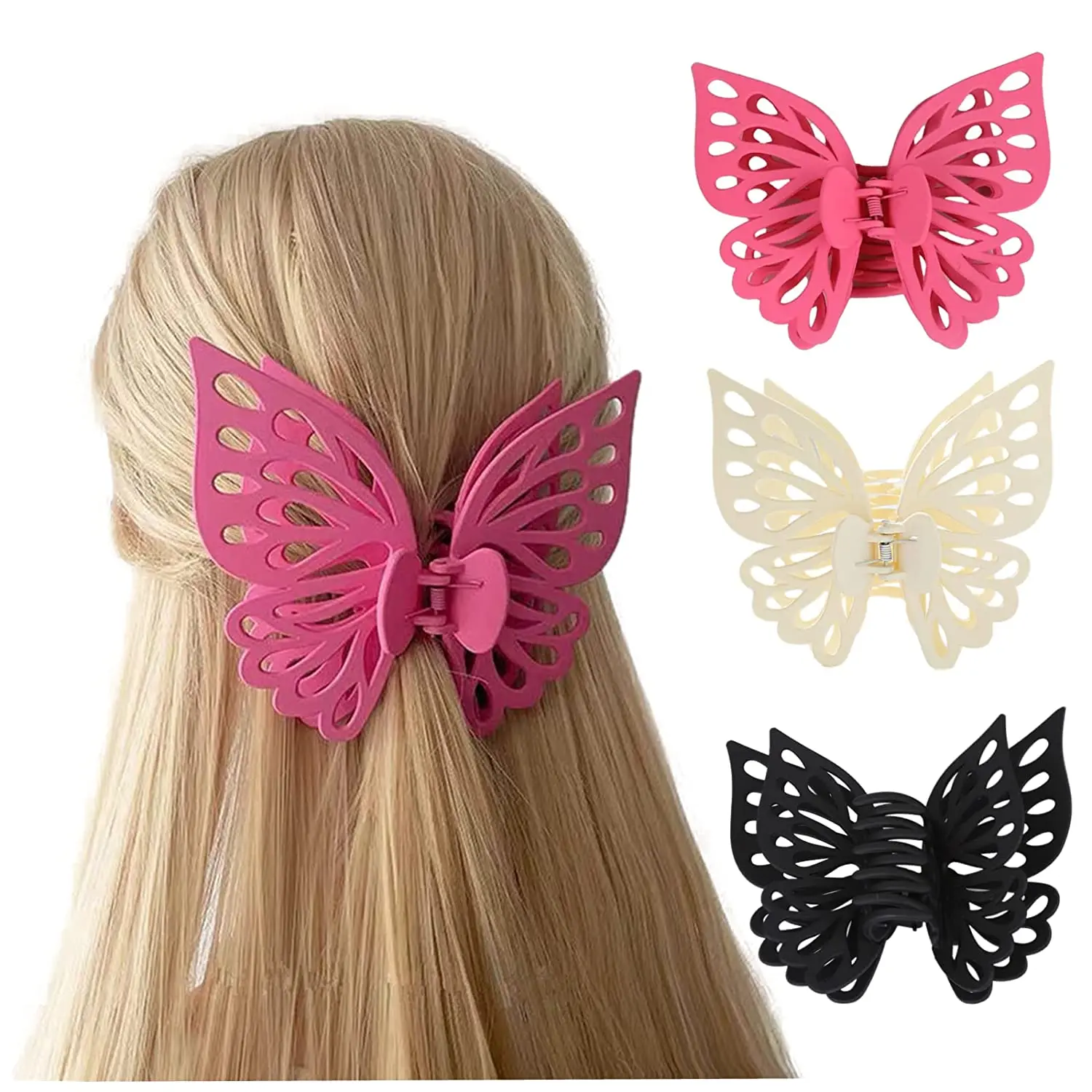 1PC Fashion Butterfly Hair Claws 5.3inch Large Hair Clips Claws Women Girls Hair Accessories