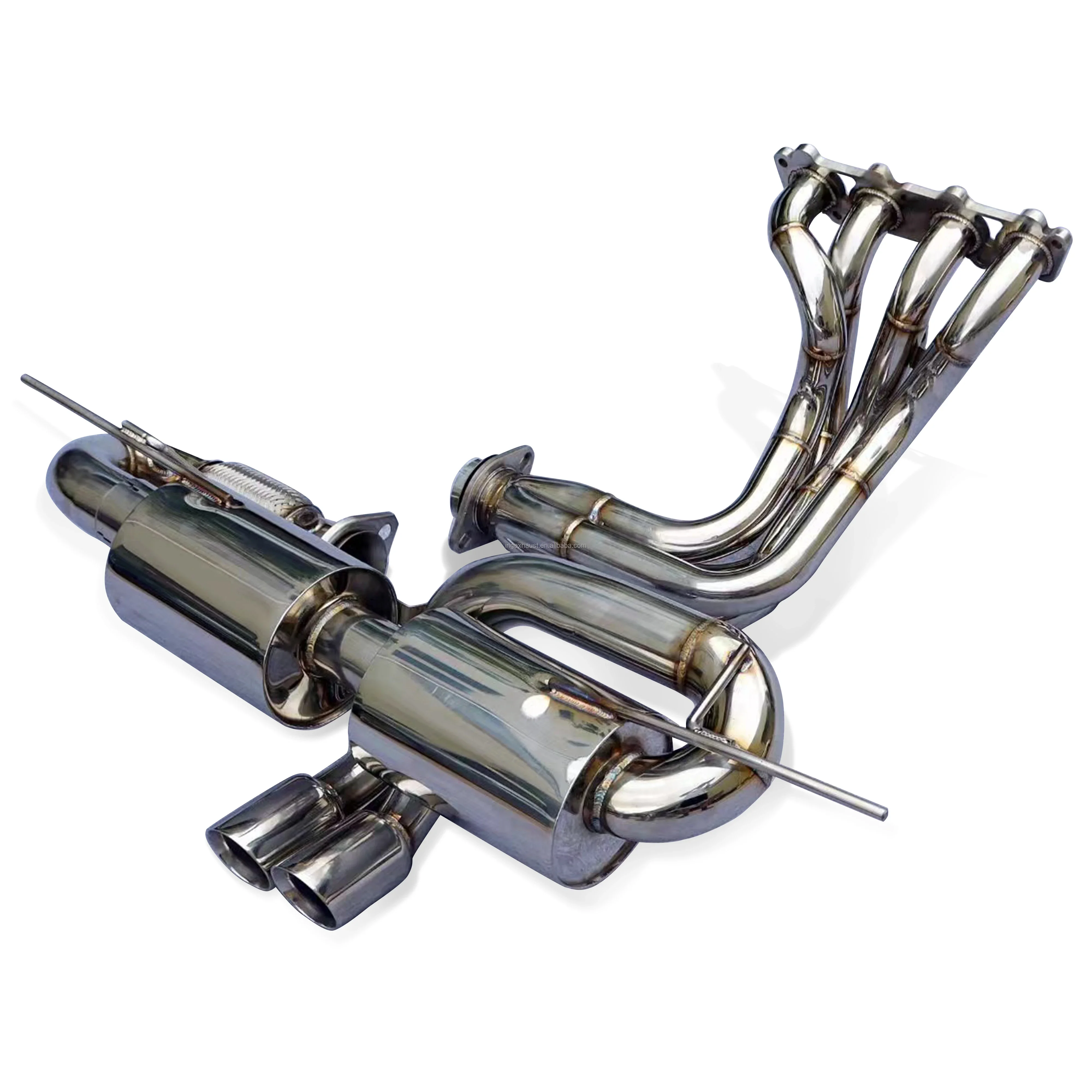 ING new items SS304 car catback exhaust pipe for 2011-up Lotus Elise 1.8 stainless steel muffler with valve  manifold