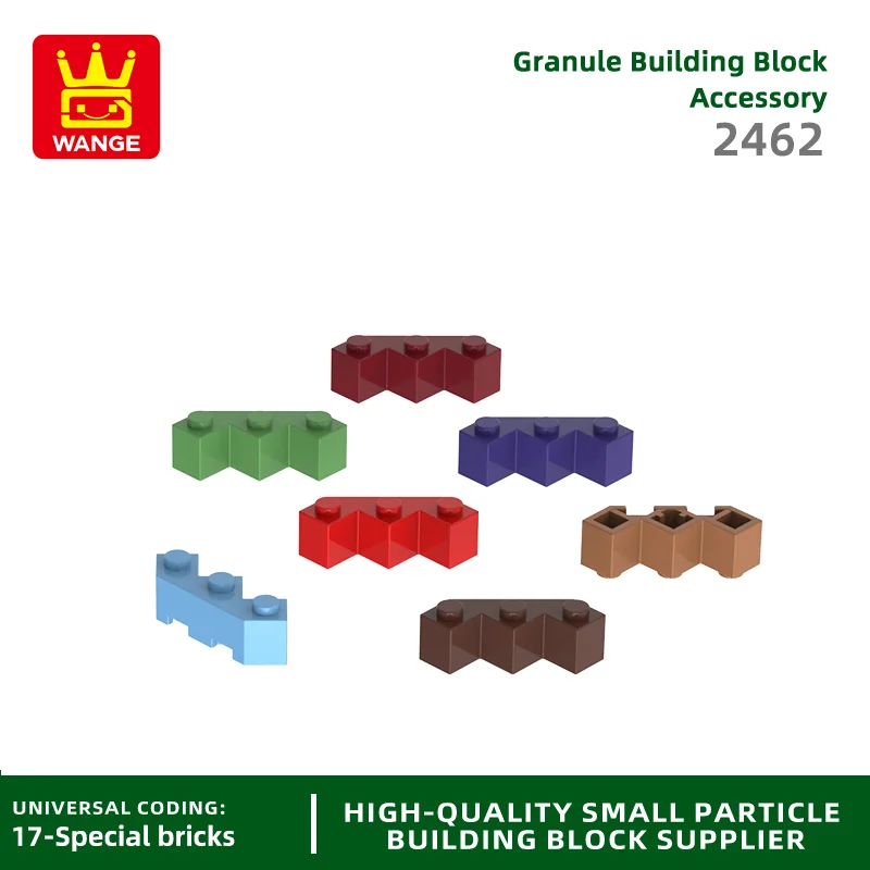 WANGE 2462 100g/64PCS Oblique hole 3 holes Building Block Moc Color Accessories Compatible with Brick DIY Children's Toy