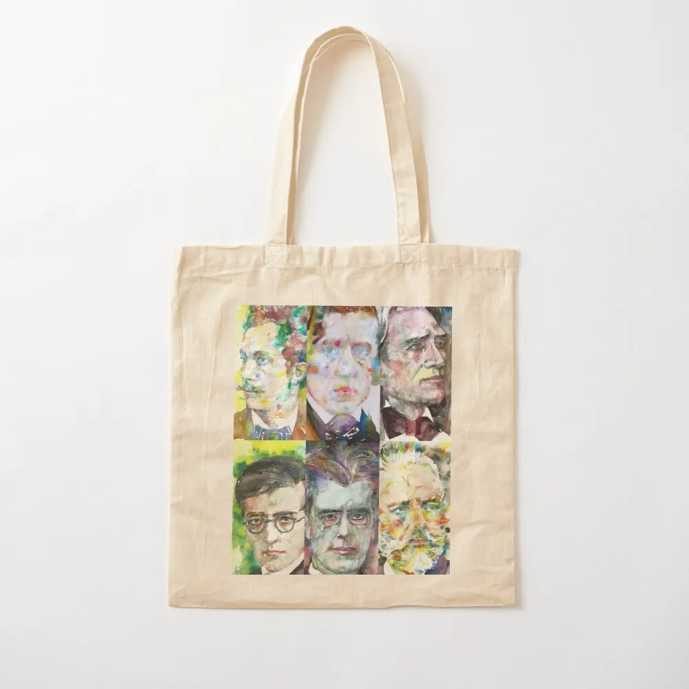 

SIX COMPOSERS - STRAUSS, CHOPIN, LISZT, SHOSTAKOVICH,MAHLER, TCHAIKOVSKY Tote Bag Handbags women tote bag women