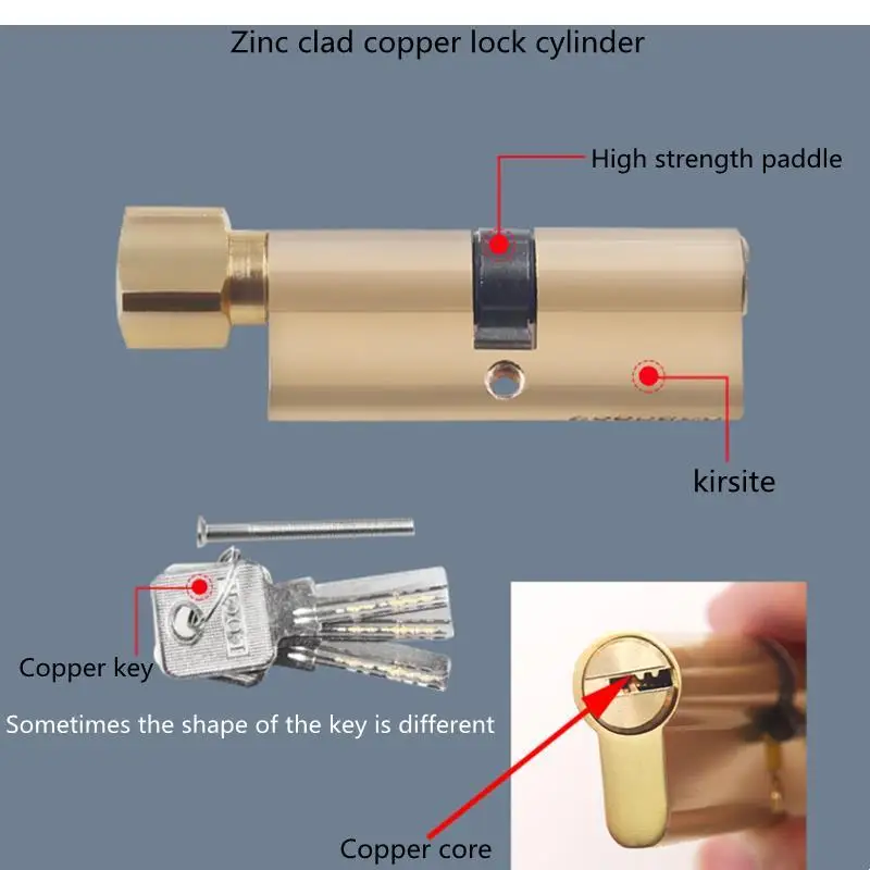 Indoor Door Lock Cylinder, Lock Cylinder, External Door Lock, Household Door Lock, Door Lock Cylinder, with Key，Multiple Choices