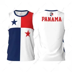 Panama Flag Men Basketball Sports Jersey Running Fitness Multifunction Sleeveless tshirt Exclusive Custom Name Nunber