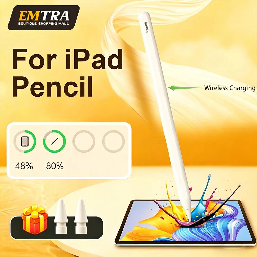 

NEW Wireless Charging Stylus for iPad M2 M3 Pro 13, Tilt Palm Rejection Pen, Magnetic for Apple Pencil 2 for iPad Air 5