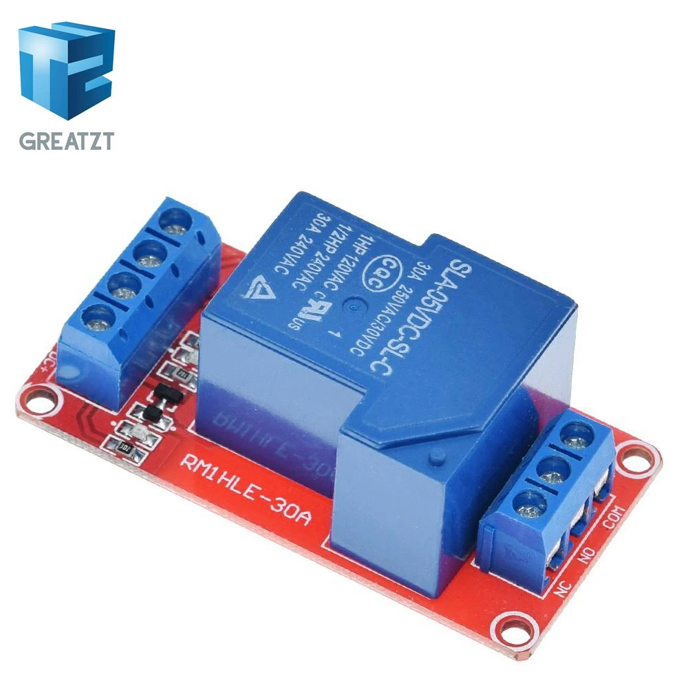 5V 30A Two-way isolation relay module High/low level trigger 5V 30A 1-Channel Relay Module+Electronic With Optocoupler For diy