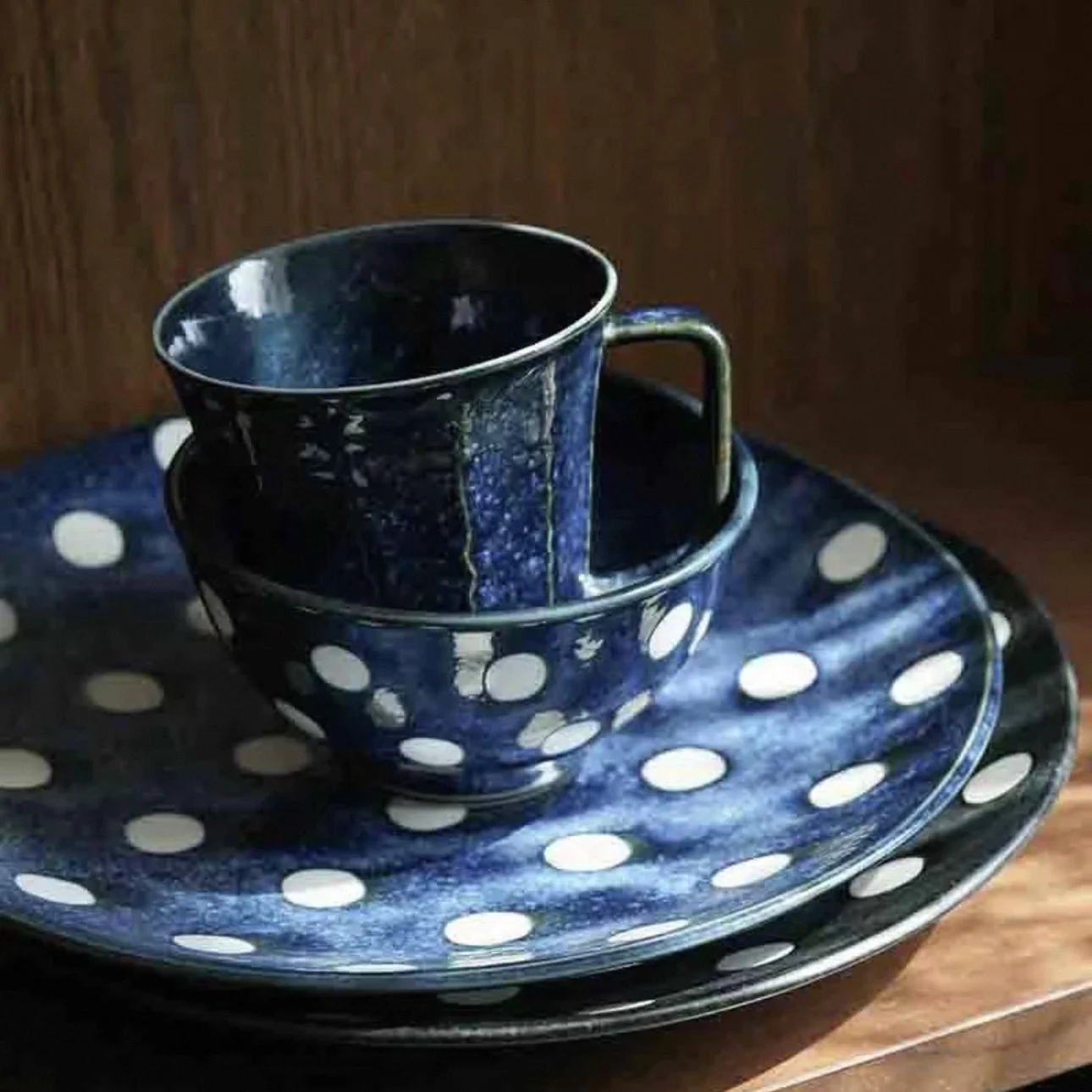 Ultra Lightweight Japanese Style Ceramic Striped Dining Set Porcelain Bowl Plate Lunch Set Retro Craftsmanship Daily Use