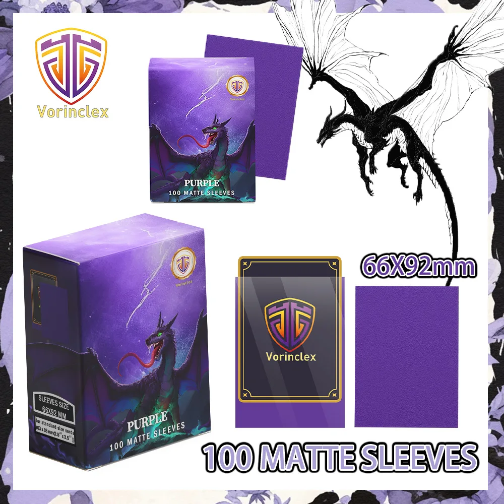 

100 шт./набор, 66x92 мм, фиолетовые матовые протекторы для карт Dragon Shield, стандартные защитные пакеты для коллекционных карт MTG, PKM, TCG
