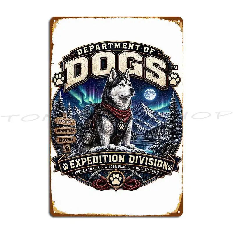 Siberian Husky Northern Expedition Vintage Metal Sign Plaques Living Room Decoration Wall Cave Design Tin Sign Poster
