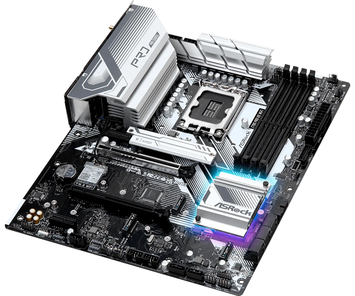 ASRock Z790 PRO RS WIFI Motherboard Intel Z790 LGA 1700 DDR5 256 GB Hyper M.2 Wi-Fi 6E unterstützt i7-14700 i5-13600 i9-12900 CPU