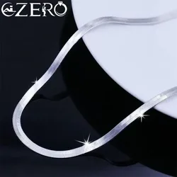 New 925 Sterling Silver fine 4MM Blade Chain Necklace for Women MEN Luxury wedding party Jewelry Best friend Holiday gifts