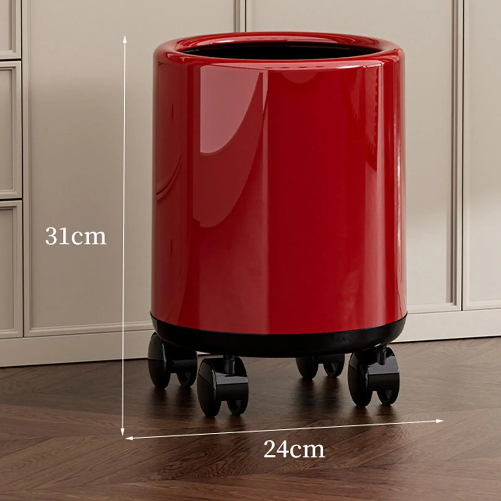 

Trash Bin with Wheels 360° Rotation Wheels Sturdy, Garbage Can, Waste Bin Trash Can for Bathroom Home Restroom, Living Room