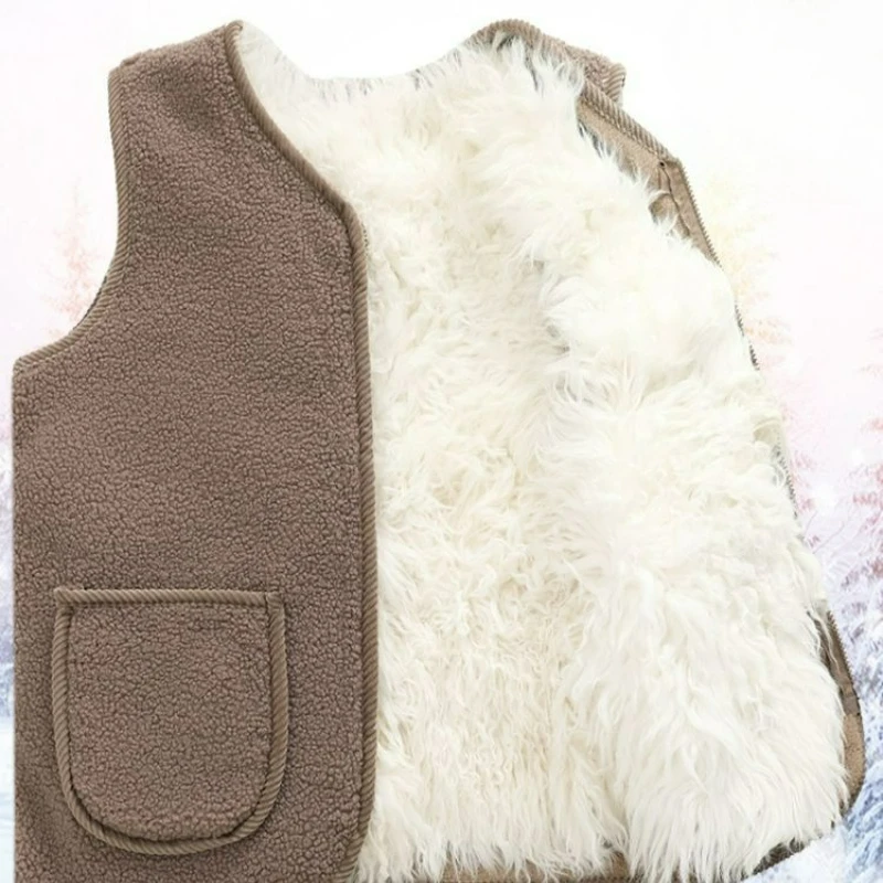 

Осень-зима, женская мода, флисовый жилет с v-образным вырезом для женщин, однотонная теплая женская куртка без рукавов, утепленное шерстяное пальто для мамы TS381