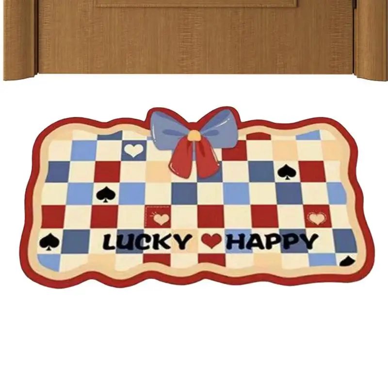 

Коврик для ног с бантом, нескользящий коврик для входной двери, водопоглощающий, быстросохнущий, для ванной комнаты, входной напольный коврик для душевой ванны для детей