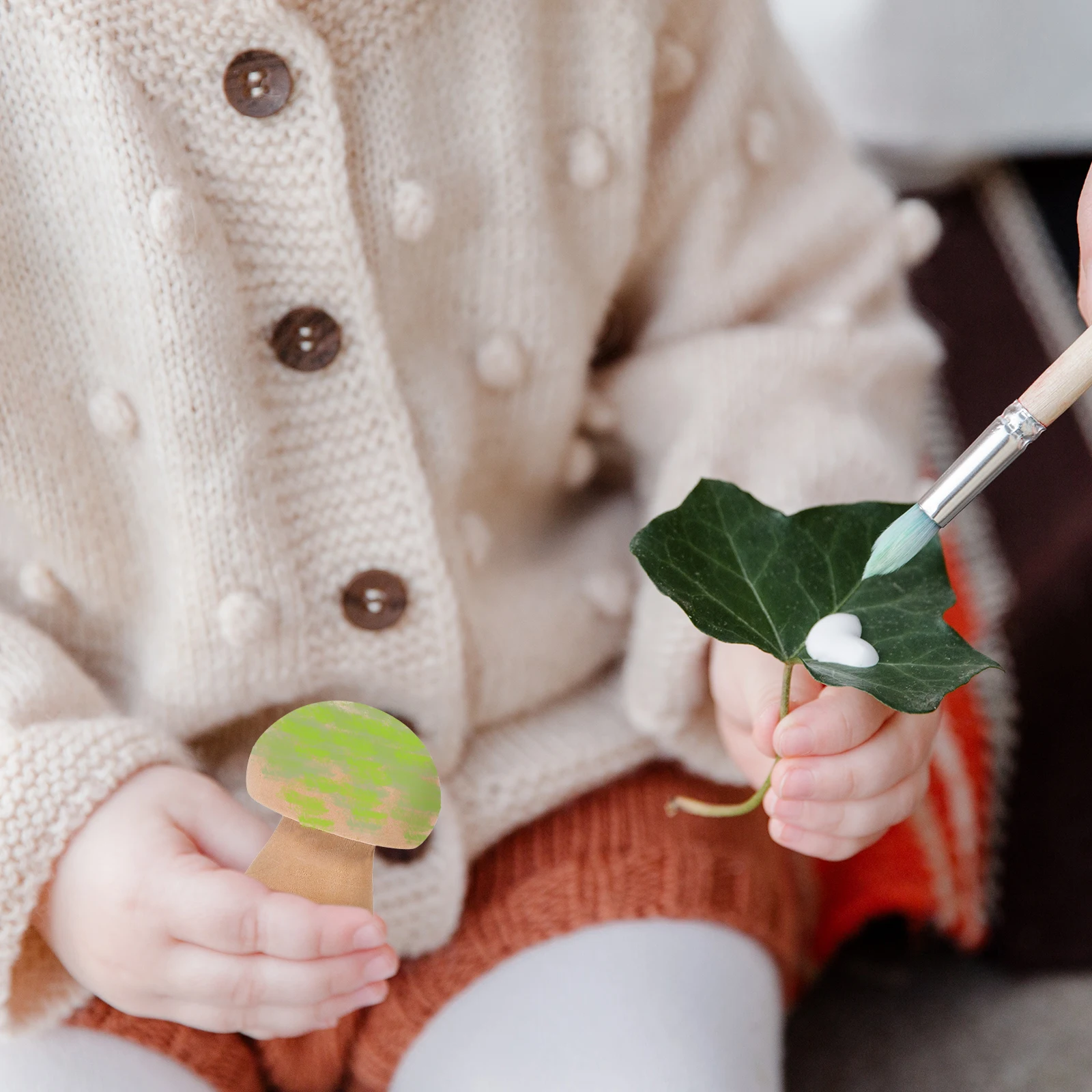 

50Pcs DIY Wooden Mushroom Pegs Unfinished Hand-Painting Decorative Kids Creative Craft Wooden Mushroom Peg Kids Painting Toys