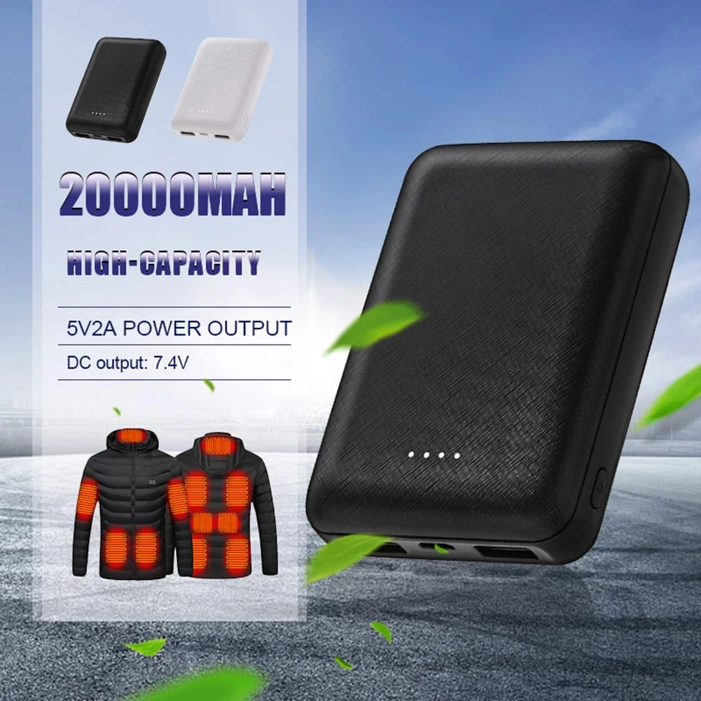 20000mAh แบบพกพา Mini Power Bank Charger USB Fast ชาร์จภายนอกแบตเตอรี่ Pack สําหรับเครื่องทําความร้อนเสื้อกั๊กผ้าพันคอถุงเท้าถุงมือ