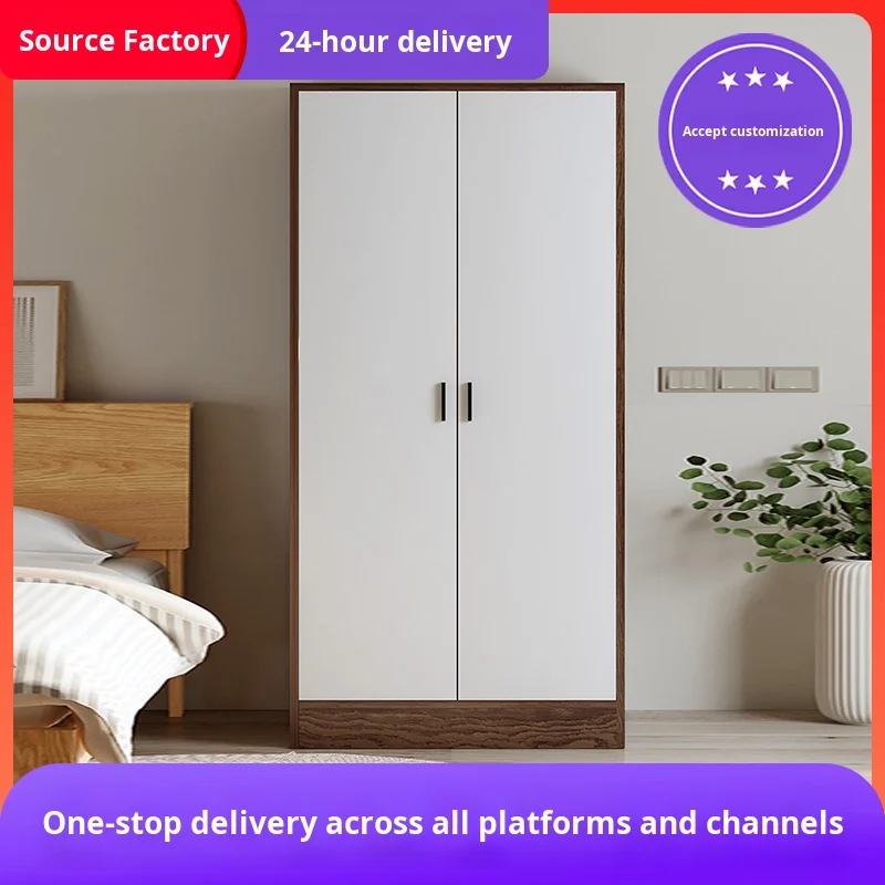 خزانة ملابس حديثة من الخيزران موديل جديد 2024 الأكثر مبيعًا شقة صغيرة غرفة صغيرة أثاث منزلي غرفة نوم تخزين بسيط ببابين #5