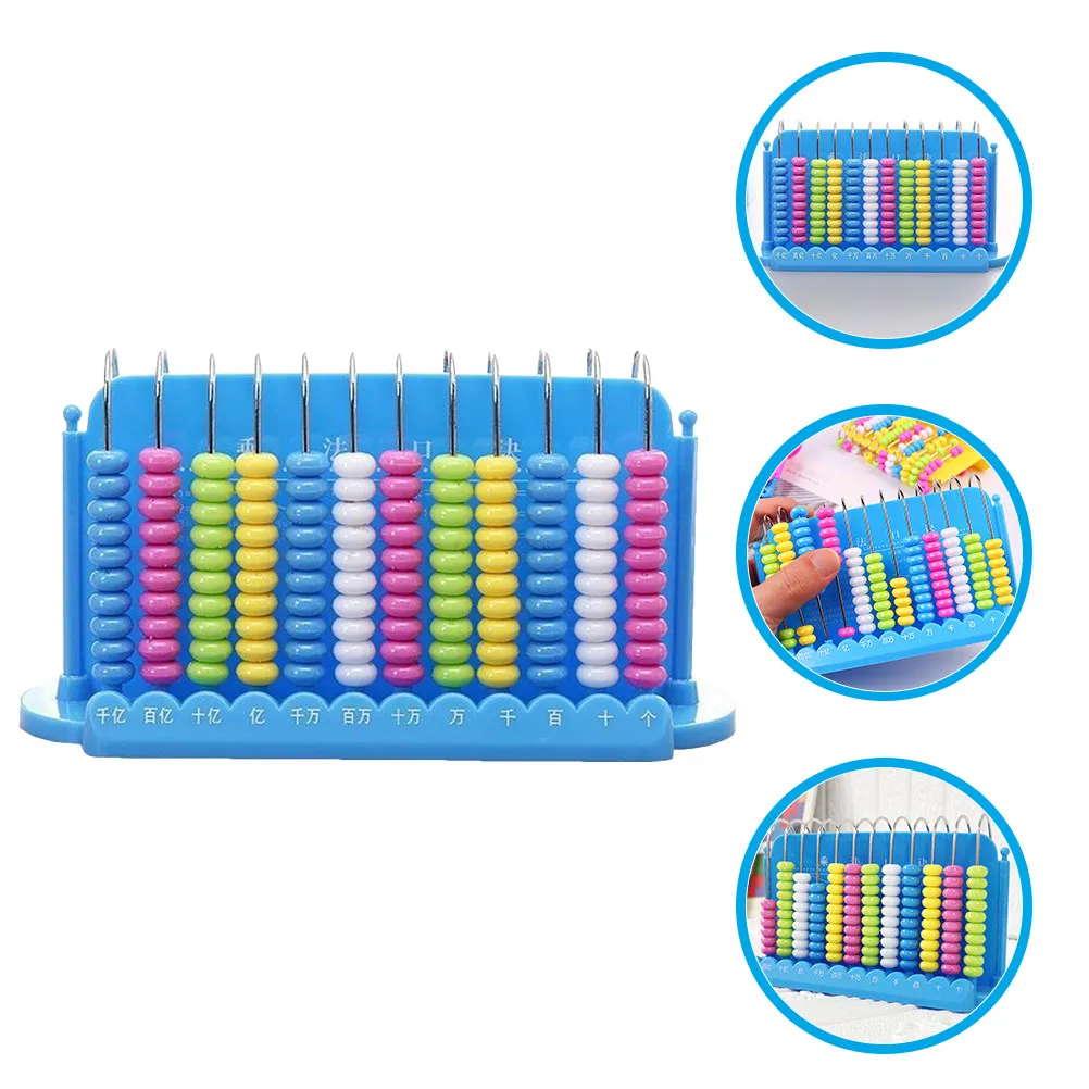 Abacus for Kids Math 12 Rods Counting Tool High-Grade Safe Plastic Fine Workmanship Lightweight Easy Storage Early Learning Tool