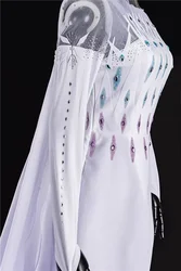 New Princess Ice Dress White Bring Costume For Game Party Custom Made