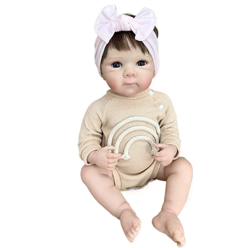 48 cm große Reborn-Babypuppe „Bettie“ mit eingewachsenem Haar, niedliche Ganzkörper-Vinylpuppe