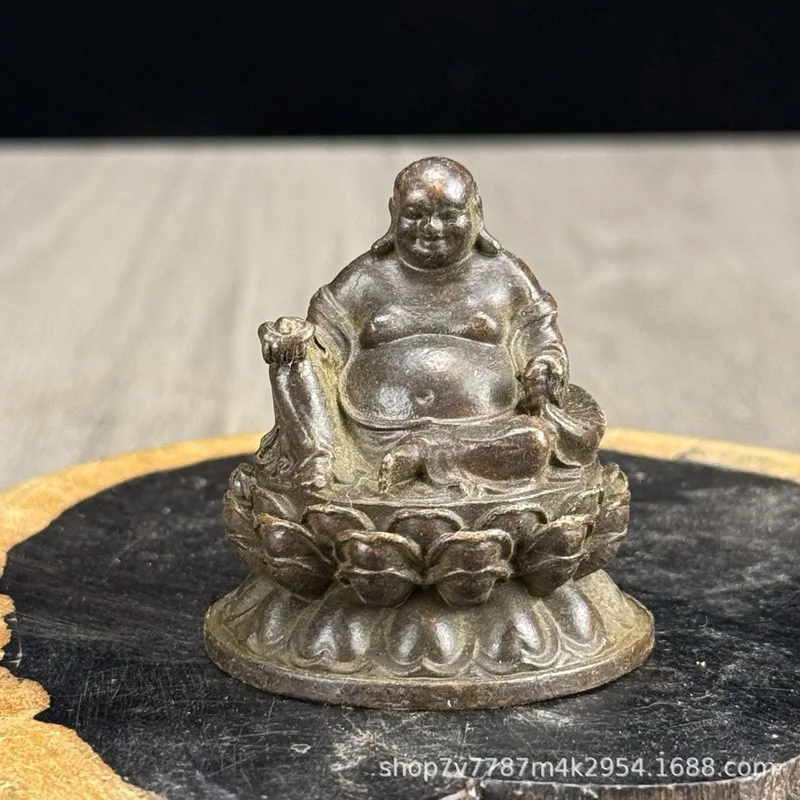 Brass alloy crafts: Smiling Buddha home decoration ornament