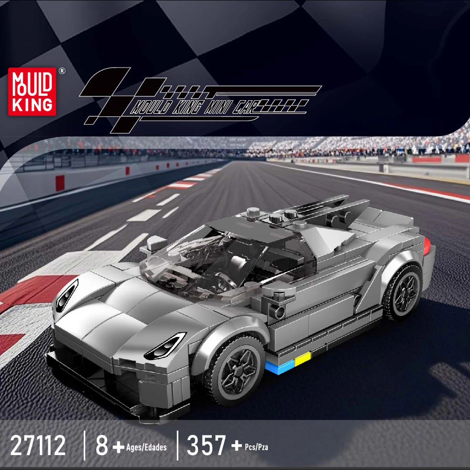 

Mould King 27112 Supercar Buidling Blocks Mini Car Speedy Sports Car Model With Display Box Christmas Gifts Collectible Toys