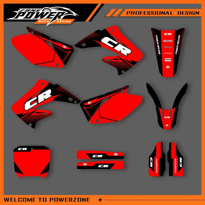 

POWERZONE мотокросс команда графический фон наклейки наборы наклеек для HONDA 2002, 2003, 2004, 2005, 2006-2012 CR125-250 по индивидуальному заказу 01