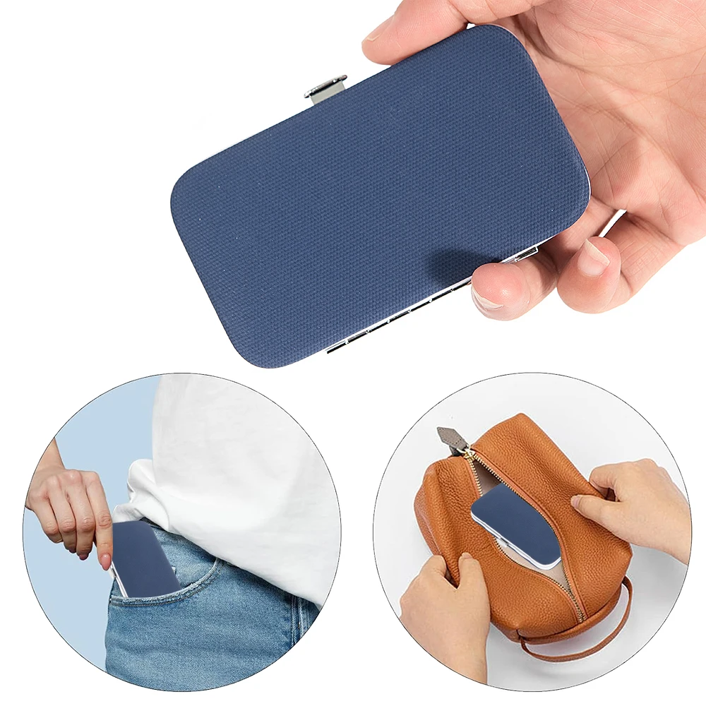 Conjunto de cortador de unhas, 7 peças de cortador de unhas, cortador de unhas de aço inoxidável e conjunto de manicure de couro PU, ideias para presentes